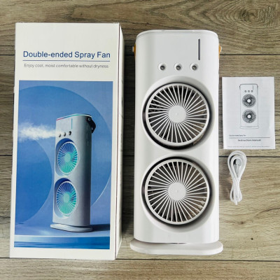 Quạt phun sương tích điện Youpin AQUA BREEZE, 2 lồng quạt, có đèn LED, bình nước lớn có thể thêm đá, xoay tốc năng 90° làm mát rộng, pin dung lượng lớn - Hàng nhập khẩu