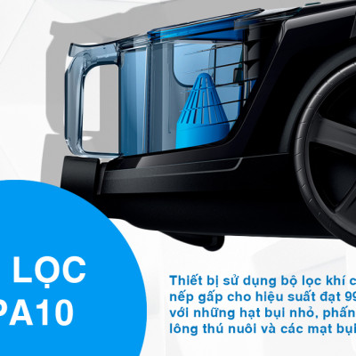 Máy Hút Bụi Philips FC9350 (1800W) - Đen - Hàng nhập khẩu