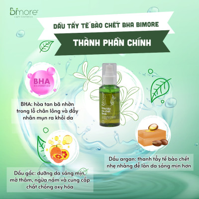 Dầu tẩy tế bào chết BHA Bimore làm sạch sâu ngăn ngừa mụn sáng da_100ml