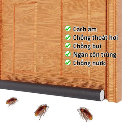 Thanh chặn cửa, nẹp xốp chặn khe hở bọc da, ron cửa ngăn côn trùng, cách âm, ngăn bụi, chống thoát hơi máy lạnh Legaxi