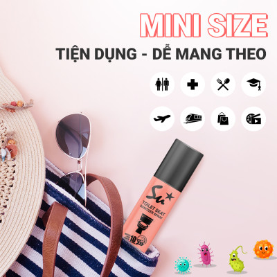 Xịt khử khuẩn bệ ngồi bồn cầu Su Star hương hoa hồng và vani loại bỏ 99.999% vi khuẩn trong 10s 50ml