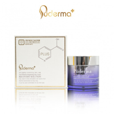 Bộ Kem Dưỡng Trắng Da Ban Ngày (kem ngày nâng cấp Luxury Exosome) và Ban Đêm Puderma: Nâng Cơ, Chống chảy xệ, Giảm nếp nhăn, bật tone trang điểm.