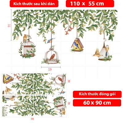 Decal dán tường cho bé Sticker dán tường in chất lượng cao có keo mặt sau mẫu Dưới Tán Cây ZH78