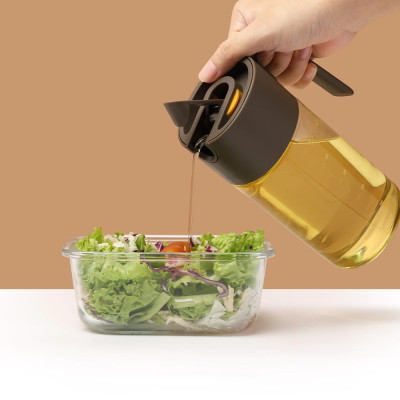 Bình đựng dầu ăn thủy tinh LocknLock 550ml CKO208, Hàng chính hãng, nắp mở tự động, miệng bình rộng, có tay cầm -JoyMall