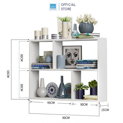 Kệ Sách Treo Tường Chữ Nhật Kết Cấu Giấu Chân Chắc Chắn SIB DECOR