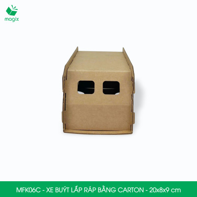 MFK06C - Xe bus carton - 20x8x9 cm - Đồ chơi lắp ráp mô hình từ bìa carton cứng cao cấp