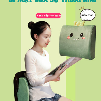 Gối tựa lưng văn phòng cao su non A kích thước 34 x 34 cm x 6/10cm