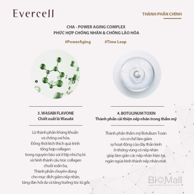 Ampoule Vàng và năng lượng Tế bào gốc Chống lão hóa thần kỳ Tế bào gốc EVERCELL Magic Gold Drop 4chaix10ml 