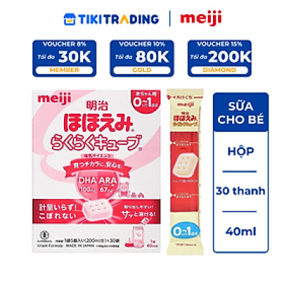 Sữa Meiji dạng thanh số 0 Nội Địa Nhật ( mẫu mới 30 thanh)