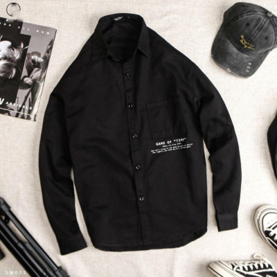 Áo Sơ Mi Nam Dài Tay Có Túi Phối Họa Tiết Chữ Thêu Thời Trang Cao Cấp PONIVA Chất Vải Cao Cấp Mềm Mại Thấm Hút Mồ Hôi