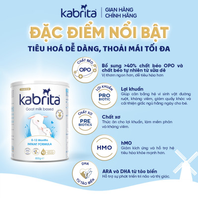 [Phiên bản mới] Combo 2 lon Sữa dê Kabrita số 1 cho trẻ từ 0 -12 tháng - Lon 800g