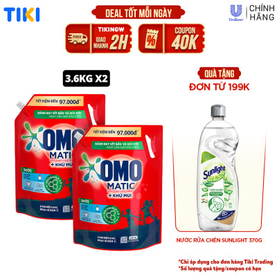 Túi Nước Giặt Omo Matic Cho Máy Giặt Cửa Trên Sạch Sâu Vượt Trội Khử Mùi Toàn Diện 3.7KG