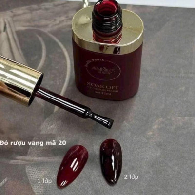 Sơn Thạch Đỏ Rượu Vang ANNIES Cao Cấp Cao Cấp 12ml Siêu Xinh Làm Nail, Sơn Gel Rượu Vang Chai Củ Hành Số 20 Đậm Mướt Lên Màu Chuẩn Cho Móng Siêu Sang