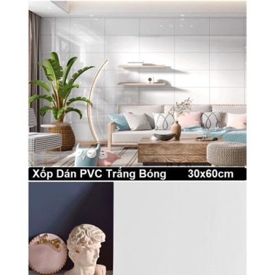 Bộ 15 Tấm Xốp Dán Tường 3D PVC Đá Xám Bóng 60x30cm Keo Sẵn Dày 2,5mm Cao Cấp, Sang Trọng