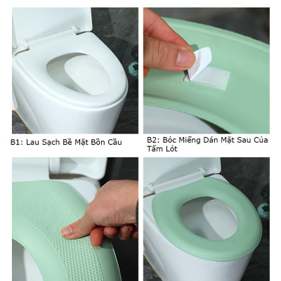 Miếng Lót, Đệm Lót Bồn Cầu Giữ Ấm Mùa Đông MINIIN , Chống Thấm Nước Chất Liệu Mút Xốp EVA Mềm Mại Ấm Áp - Giao Màu Ngẫu Nhiên