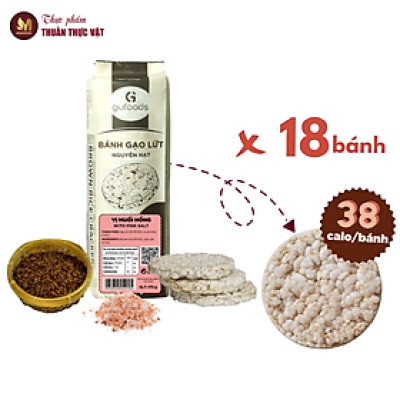 [Vị Muối Hồng] - Bánh Gạo Lứt Ăn Kiêng GUfoods 170g - Tập Gym, Giảm Cân, Thực Dưỡng, Eat Clean, Ăn Vặt Healthy, Ăn Chay, Ăn Kiêng, Ăn Vặt, Tốt Cho Sức Khỏe