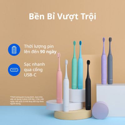 Bàn Chải Điện Zenyum Sonic MỚI 2.0 Màu Xám- Công Nghệ Singapore
