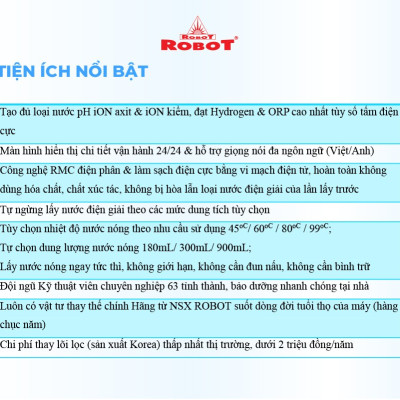 Máy Lọc Nước Điện Giải Ion Kiềm ROBOT Nóng Thông Minh IonSmart 1112 - Tạo 12 Loại Nước - Hàng Chính Hãng