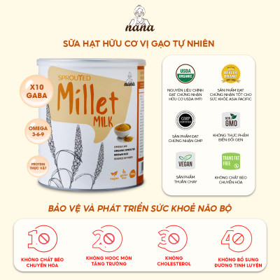 Sữa Hạt Millet 700g x4 Hộp (2.8kg) Vị Kê Tự Nhiên Cho Trẻ Từ 3 Tuổi & Người Lớn Sữa Hữu Cơ Bổ Sung Dinh Dưỡng Toàn Diện