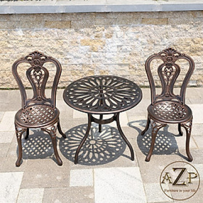 Bộ Bàn Ghế 60cm Sân Vườn Ngoài Trời Outdoor Ban Công (100% Nhôm Đúc) Hàng Nhập Khẩu 100%.