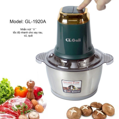 Máy xay thịt Gali GL-1920A Dung tích 2 Lít, Motor 100% bằng đồng, có 2 tốc độ xay. Hàng chính hãng chất lượng cao, bảo hành 24 tháng