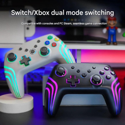 Gamepad tay game Không dây Bluetooth SZ93 led RGB Đa kết nối cho máy tính, laptop, smartphone hàng nhập khẩu