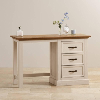 Bàn 3 Ngăn Kéo Seychelles Gỗ Sồi Ibie BTV3SEYO - Trắng (120 x 42 cm)