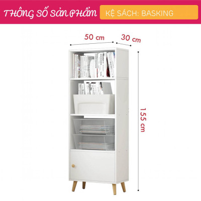 Giá sách giá rẻ hiện đại từ gỗ công nghiệp SMLIFE Basking