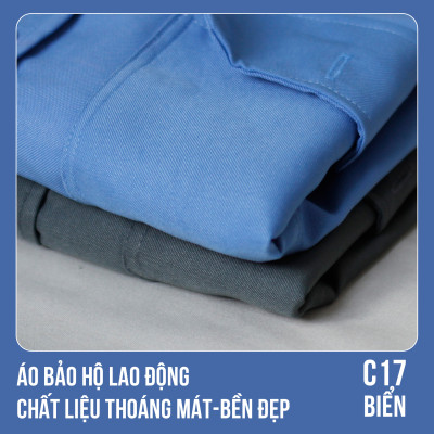 Áo bảo hộ lao động, chất liệu thoáng mát, bền đẹp - Mã C17 (BIỂN)