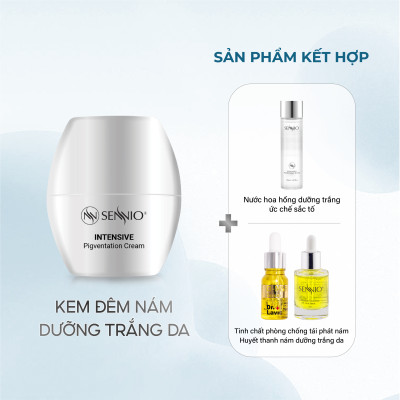 Kem dưỡng ẩm Sennio Intensive Pigmentation Cream dưỡng trắng da xoá mờ sạm nám chống lão hoá ban đêm 30ml SNO 810