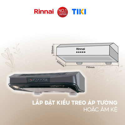 Máy hút mùi 70cm Rinnai RI-H7(Rc-G) than hoạt tính 161W - Hàng chính hãng.