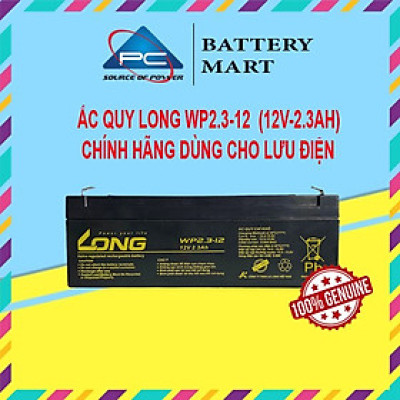 Ắc Quy LONG WP2.3-12  12V 2.3AH Chính Hãng Dùng Cho Lưu Điện Cửa Cuốn, Cân Điện Tử, UPS,...