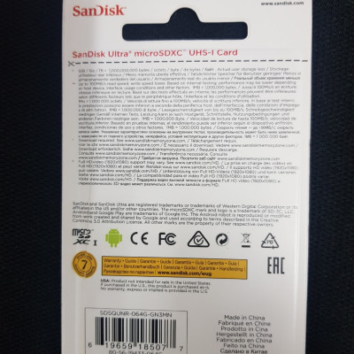 Thẻ nhớ điện thoại Micro SDXC SanDiskk UHS-1 64GB Class 10 - Hàng chính hãng