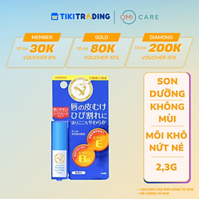 son dưỡng dành cho môi khô và nứt nẻ omi menturm 3.2 g/thỏi