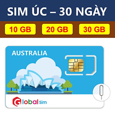 SIM DU LỊCH ÚC 30 NGÀY (HÀNG CHÍNH HÃNG)