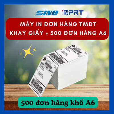 [RẺ] Combo Máy in vận đơn iDPRT SP410 + Khay +500 tờ giấy nhiệt, hàng nhập khẩu bảo hành 12 tháng