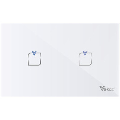 Công tắc cảm ứng thông minh 2 kênh (2 nút) Vekaz - Chính hãng - HCN kiểu ngang