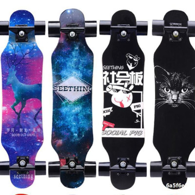 Ván trượt Phát Sáng Dài 80*20cm Thể Thao Mặt Nhám Mẫu LONGBOARD Cao Cấp 