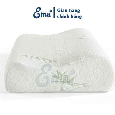 Gối ngủ cao su non vỏ sợi tre kháng khuẩn EMA - Phong cách Nhật Bản - Chống đau mỏi cổ vai gáy, ngủ ngáy