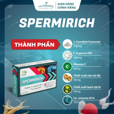 Viên uống Spermirich hỗ trợ tăng cường sinh lực và cải thiện khả năng sinh lý nam (30 viên) - Nutramed