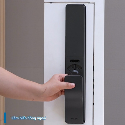 [CHÍNH HÃNG] Khóa cửa thông minh Philips DDL801-5HBS – Điều khiển từ xa, vân tay, thẻ từ, mật khẩu, chìa cơ, tích hợp chuông cửa