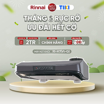 Máy hút mùi 70cm Rinnai RI-H7(Vt-G) ống thoát 161W - Hàng chính hãng.