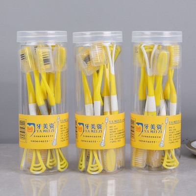 Sản phẩm  dụng cụ  vệ sinh  -Hộp 8 cây bàn chải cho bé 2 in 1 kèm dụng cụ cạo lưỡi ,cán cầm chống trượt ,lông bàn chải sợi tơ siêu mềm , giúp chải răng sạch hơn , giảm vi khuẩn gây sâu răng và hôi miệng an toàn và tiện lợi 