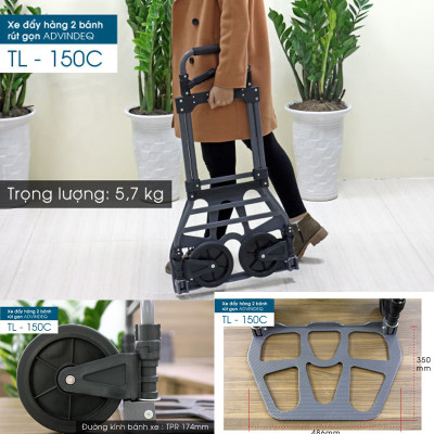 Xe Đẩy Hàng 2 Bánh Rút Gọn Advindeq TL-150C