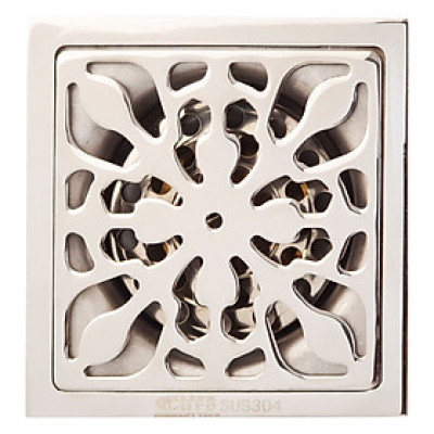 Phễu thu sàn - thoát sàn chống hôi Inox SUS 304, 10cm x 10cm Eurolife EL-HG06 (Trắng bạc)