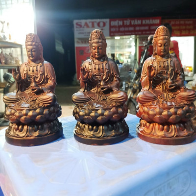 Tượng phật bà quan âm bồ tát bằng gỗ trắc kt cao 12×6×6cm