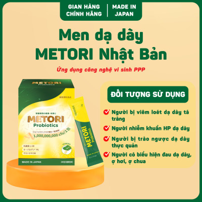 Men dạ dày METORI Nhật Bản - "Khắc tinh" Viêm loét Dạ dày, khuẩn HP, Trào ngược, hộp 10 gói