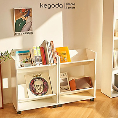 Giá Sách 2 Tầng Có Bánh Xe Di Chuyển (Có Thể Tháo Rời) Thương Hiệu KEGODA KGD09