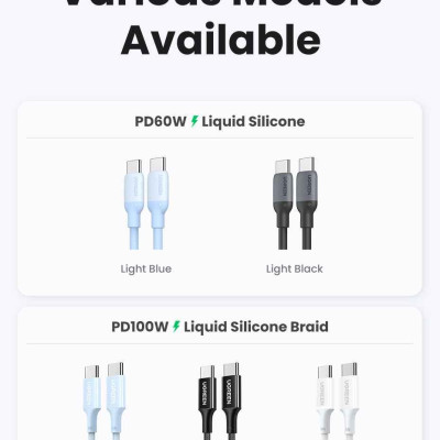 Ugreen UG15281US563TK 60W 2M hỗ trợ QC4.0 3A Cáp sạc nhanh - truyền dữ liệu 2 đầu USB-C c-c dây nhựa Màu Xanh - HÀNG CHÍNH HÃNG