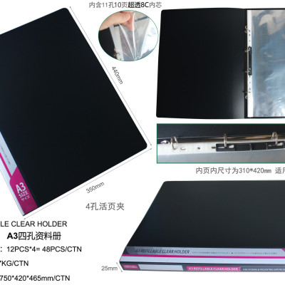 [ Kích Thước A3 ] Bìa Còng Nhẫn 2F5 Size  A3 Đựng Hồ Sơ Bản Vẽ Chống Thấm Nước Kèm 10 Tờ Bìa Lỗ A3 Dày Tiện Dụng Kidario